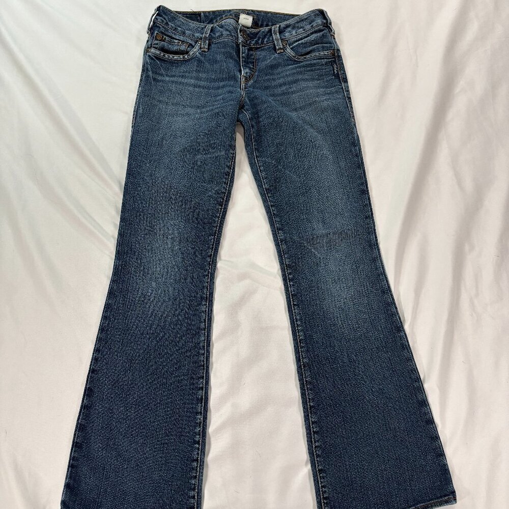 Silver Aiko bootcut thick stitch denim jeans women's 27 X 31   Lot A